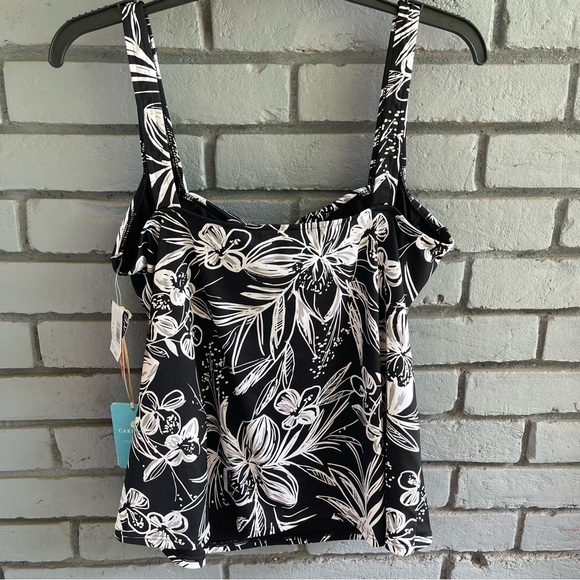 Caribbean Joe, Swim Top (Tankini) with bust enhancer in black, Size 16 - Picture 4 of 7